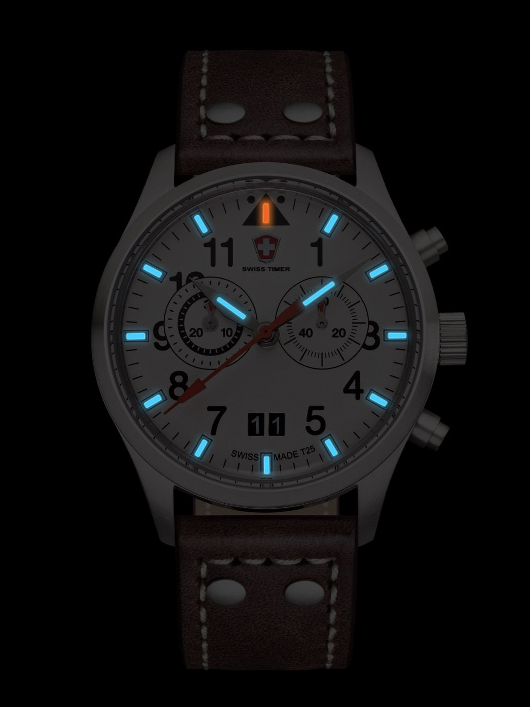 SWISS TIMER Aviation H3 Uhr Chronograph mit Lederband