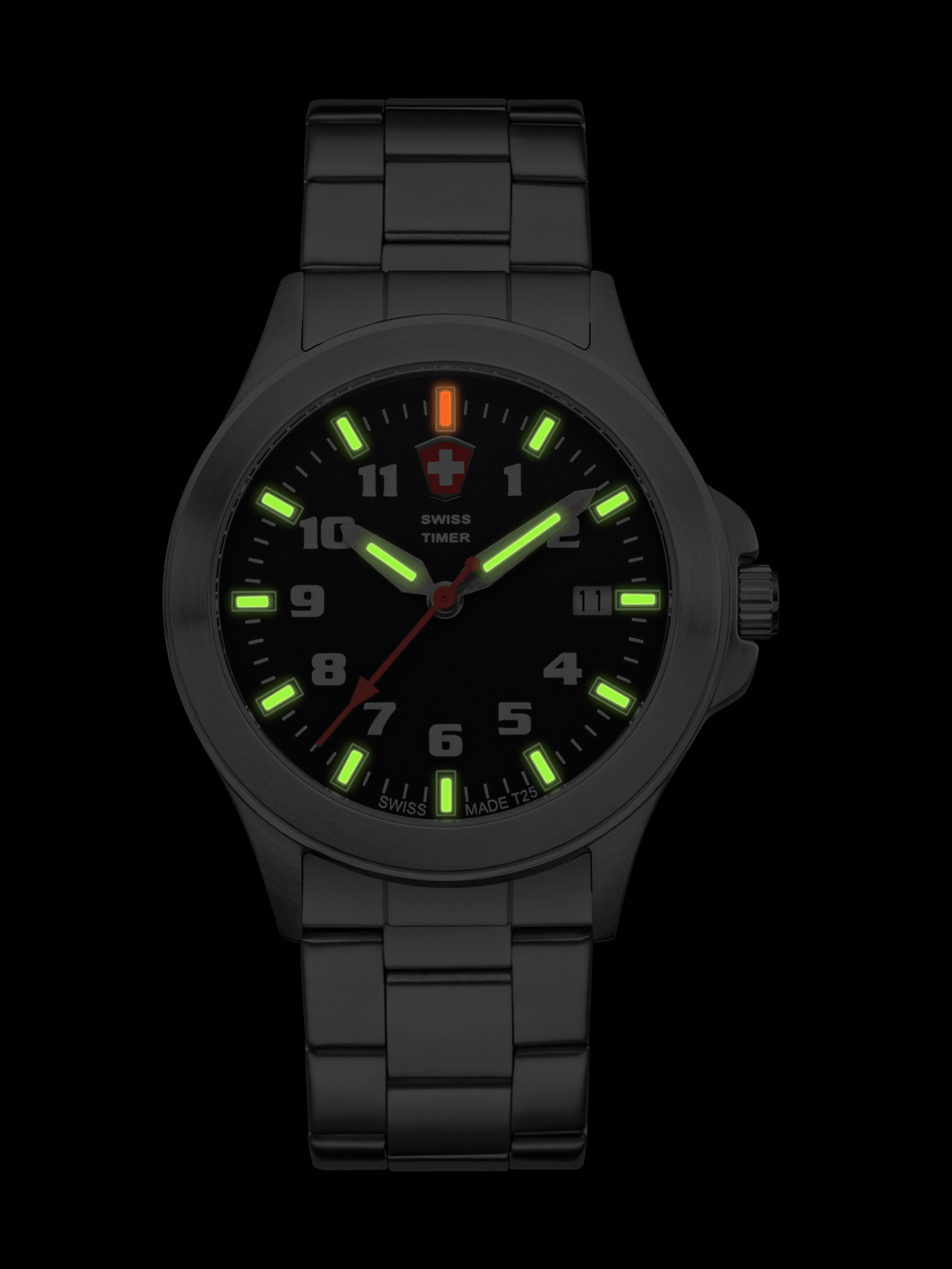 SWISS TIMER Classic H3 Uhr mit Edelstahlband