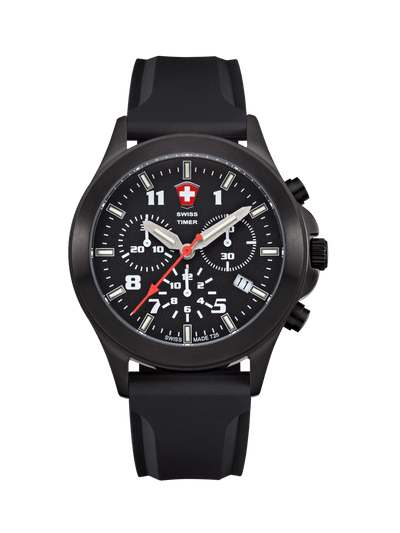 SWISS TIMER Classic H3 Uhr Chronograph mit Silikonband