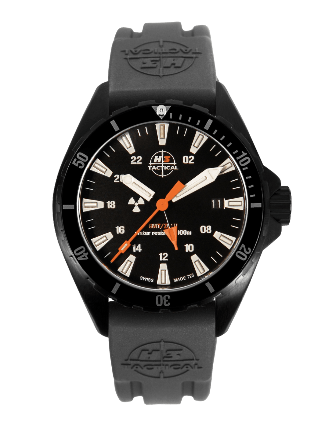 H3TACTICAL Trooper Diver GMT H3 Uhr mit Silikonband