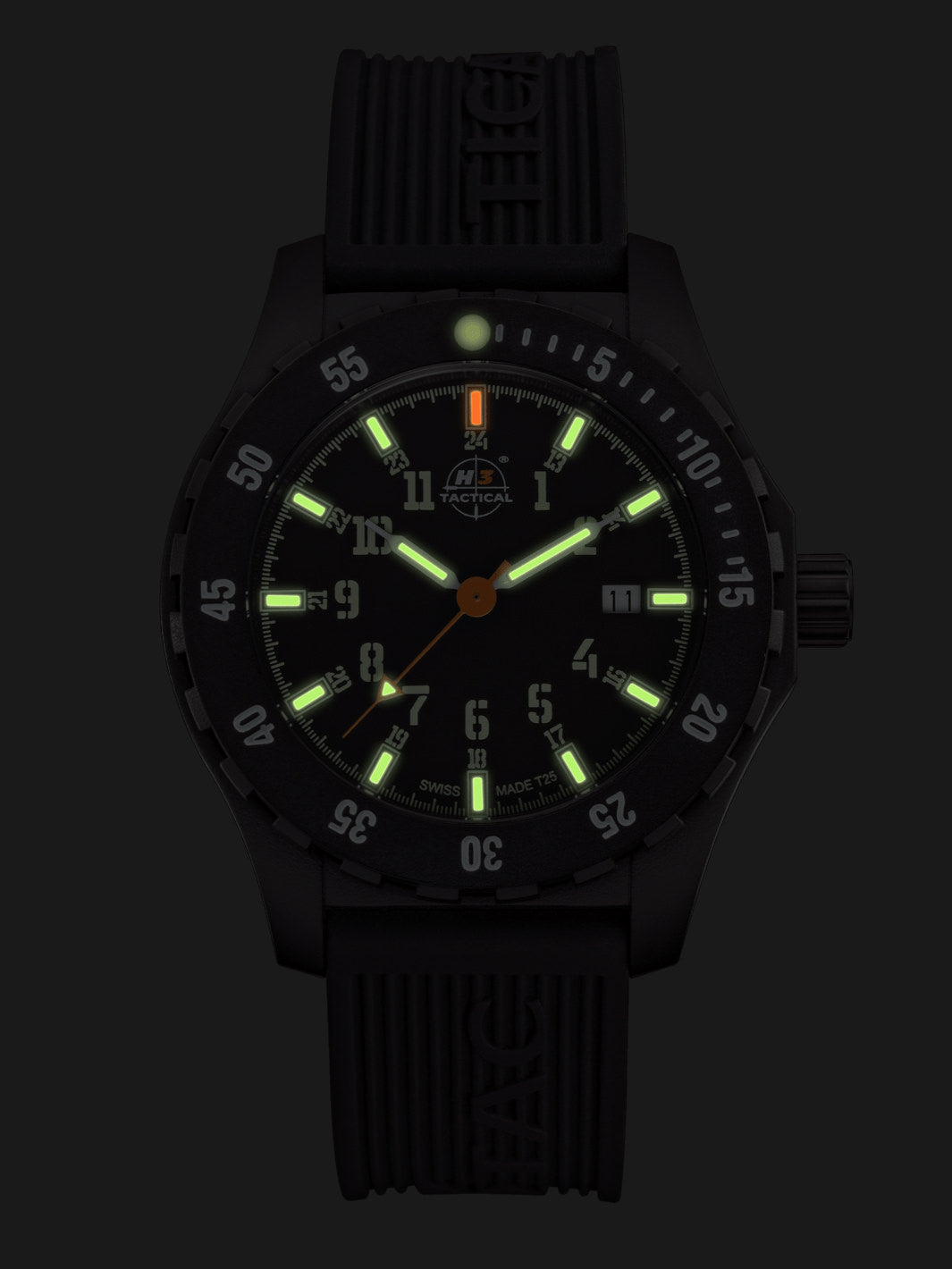 H3TACTICAL Trooper Carbon White H3 Uhr mit Silikonband