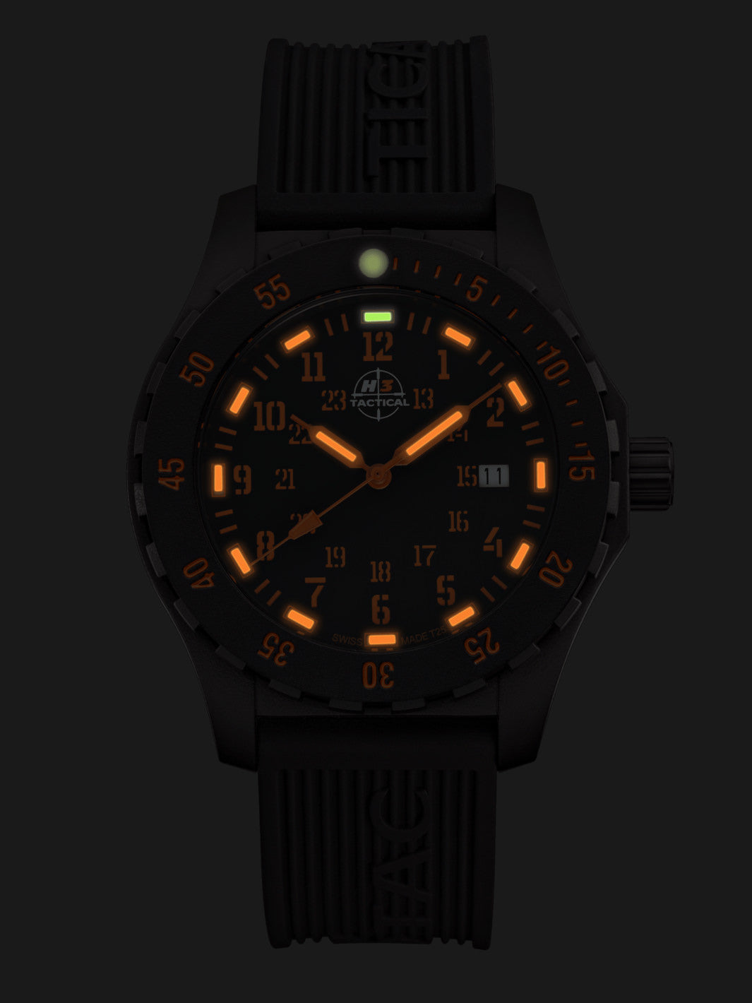 H3TACTICAL Trooper Carbon Orange H3 Uhr mit Silikonband