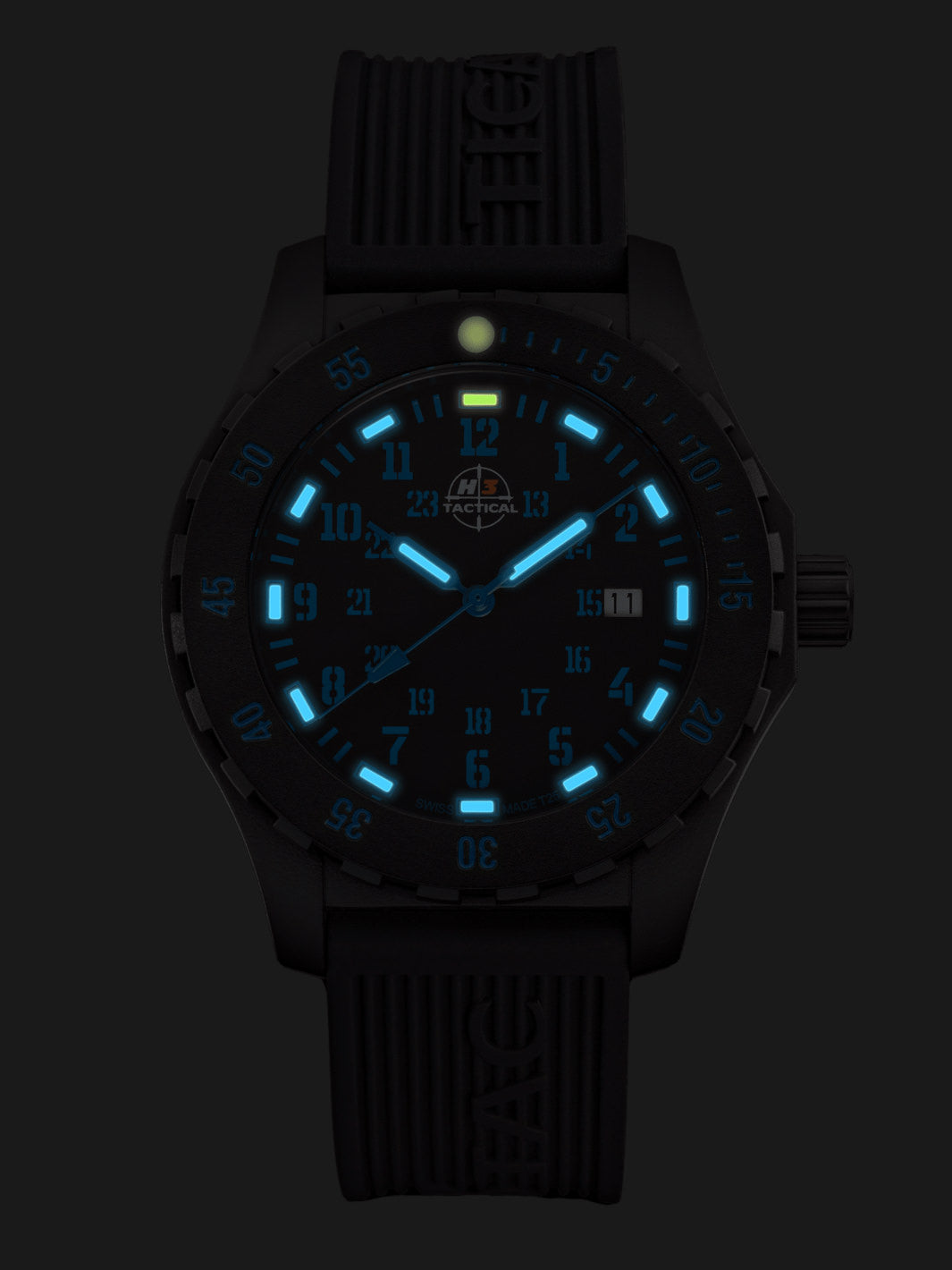H3TACTICAL Trooper Carbon Blue H3 Uhr mit Silikonband