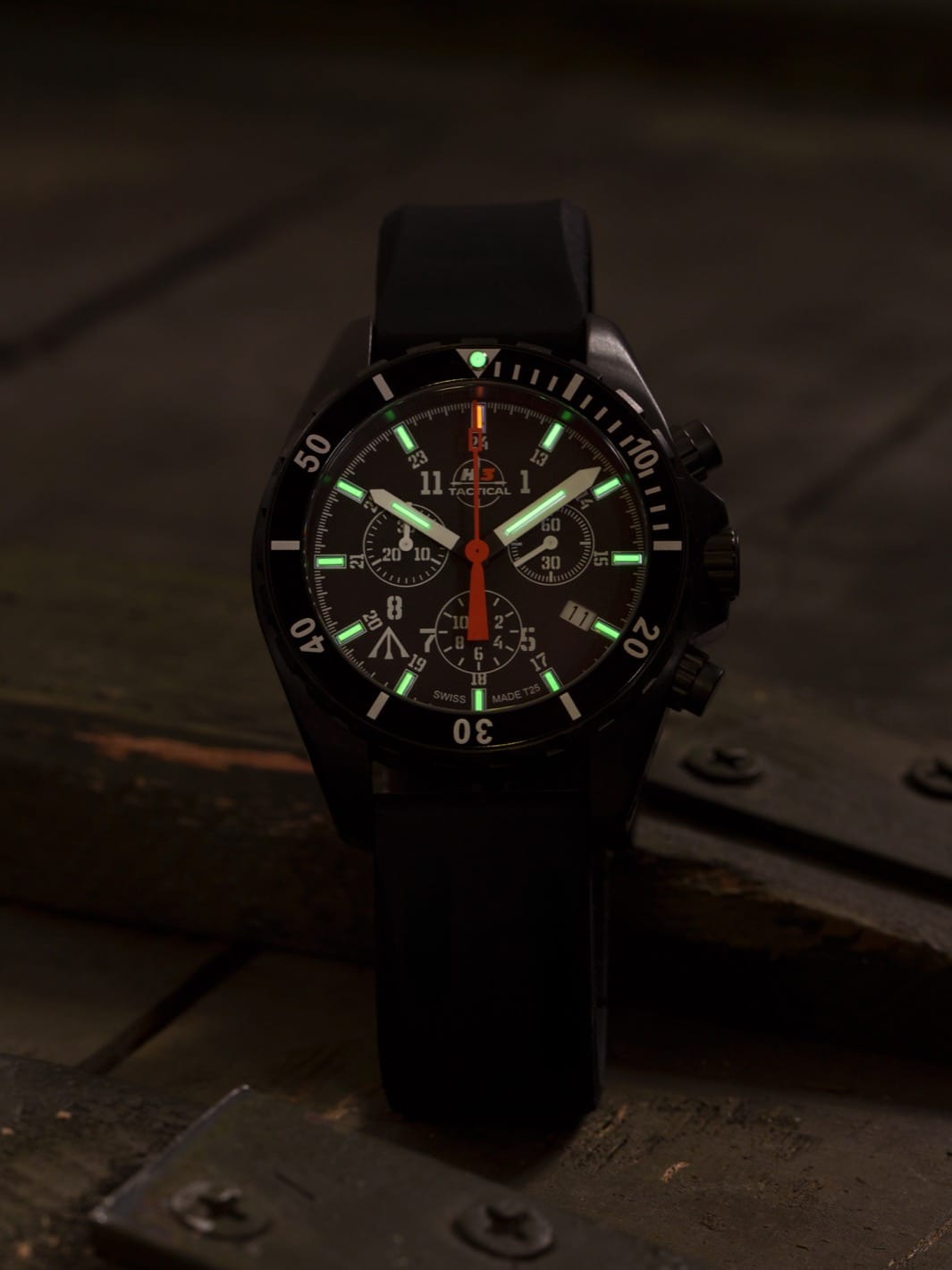 H3TACTICAL Trooper Diver Chronograph H3 Uhr mit Silikonband
