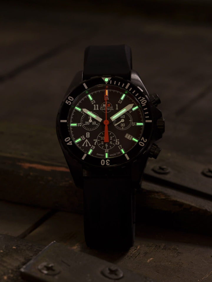 H3TACTICAL Trooper Diver Chronograph H3 Uhr mit Silikonband