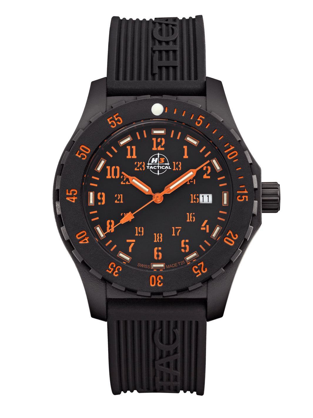 H3TACTICAL Trooper Carbon Orange H3 Uhr mit Silikonband