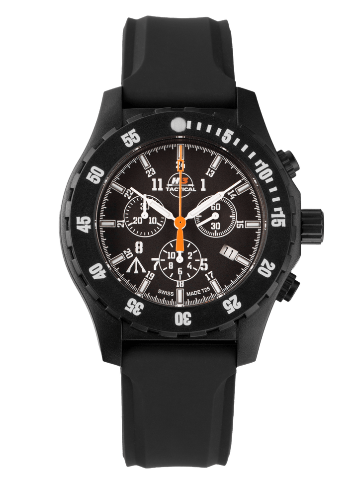 H3TACTICAL Trooper Carbon Chronograph H3 Uhr mit Silikonband