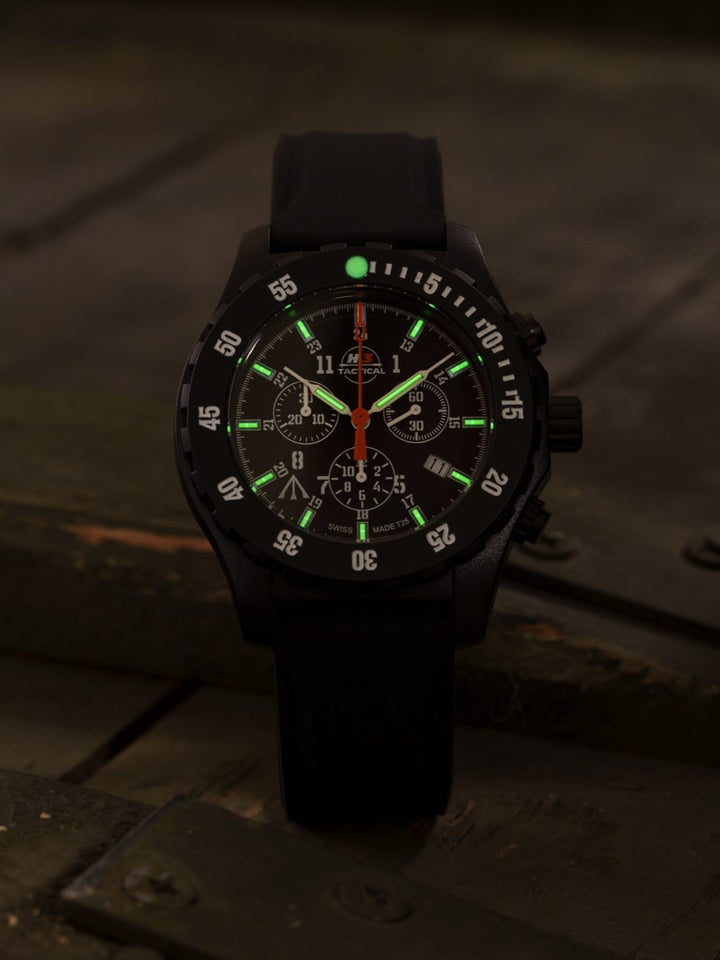 H3TACTICAL Trooper Carbon Chronograph H3 Uhr mit Silikonband
