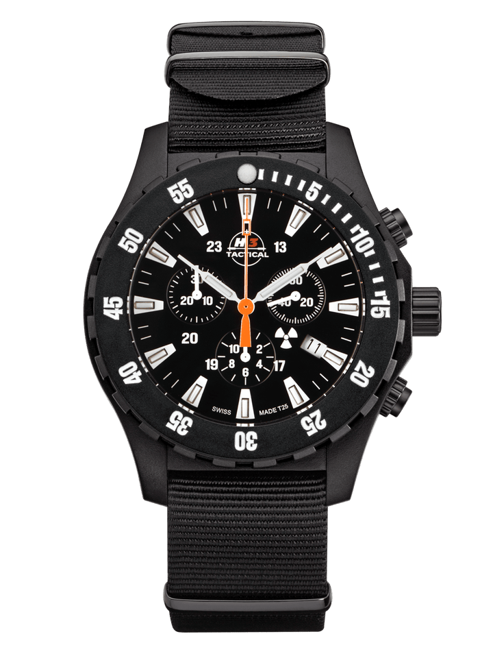 H3TACTICAL Trooper Carbon Chronograph H3 Uhr mit Natoband