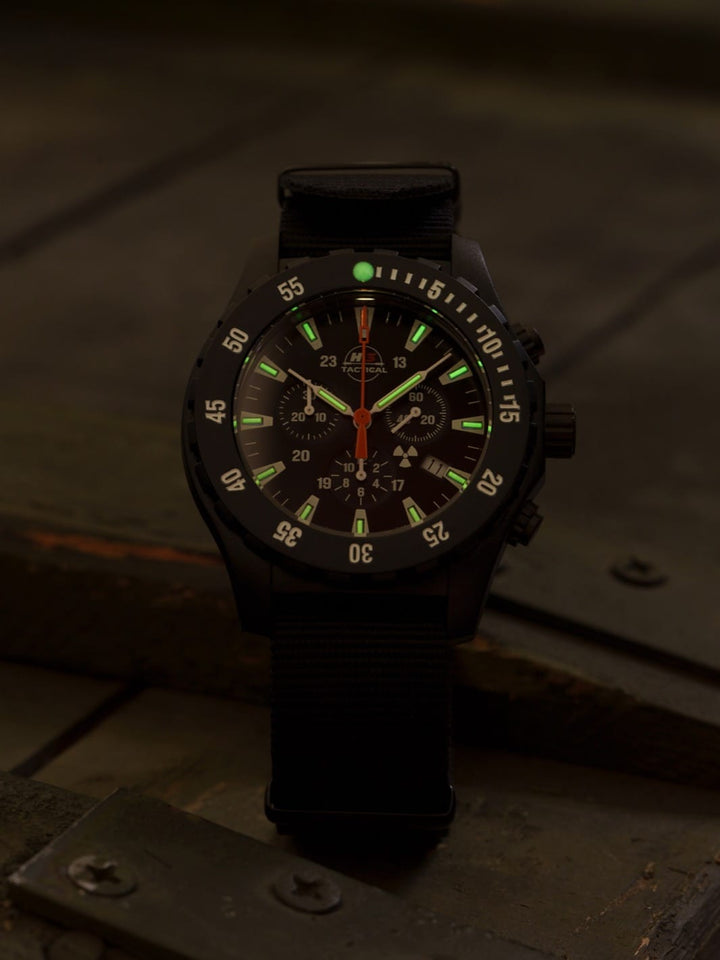 H3TACTICAL Trooper Carbon Chronograph H3 Uhr mit Natoband