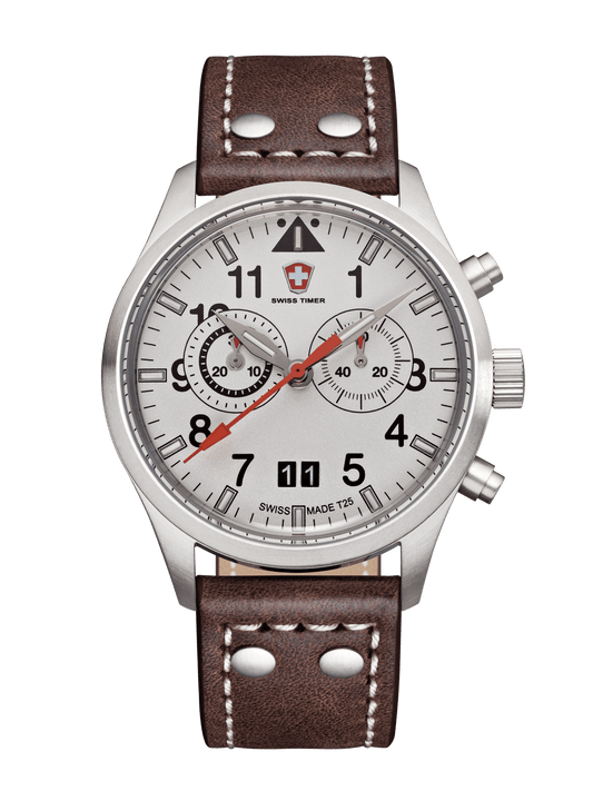 SWISS TIMER Aviation H3 Uhr Chronograph mit Lederband