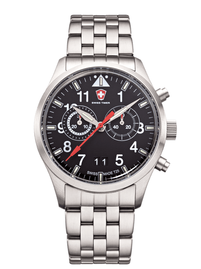 SWISS TIMER Aviation H3 Uhr Chronograph mit Edelstahlband
