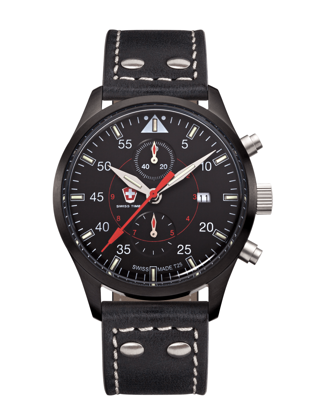 SWISS TIMER Aviation H3 Uhr Chronograph mit Lederband