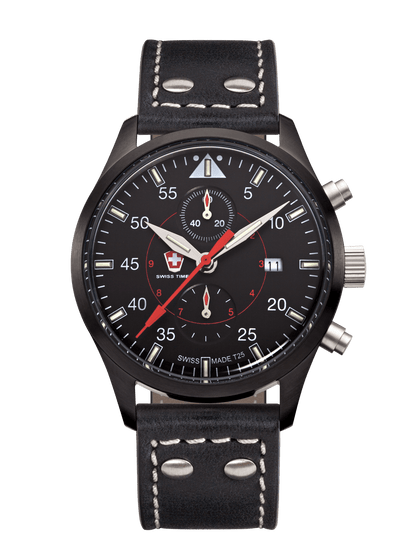 SWISS TIMER Aviation H3 Uhr Chronograph mit Lederband