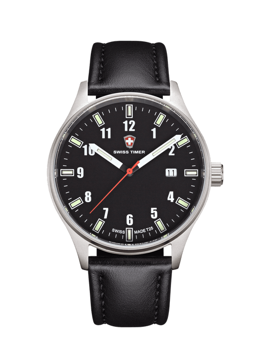 SWISS TIMER Classic H3 Uhr mit Lederband