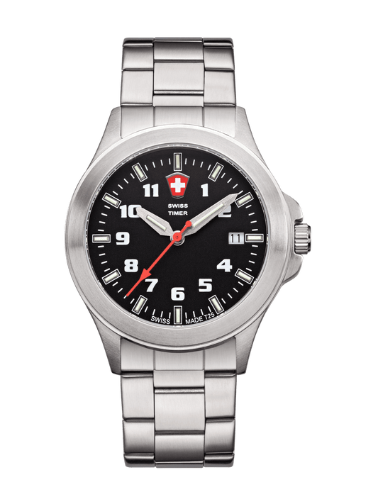 SWISS TIMER Classic H3 Uhr mit Edelstahlband