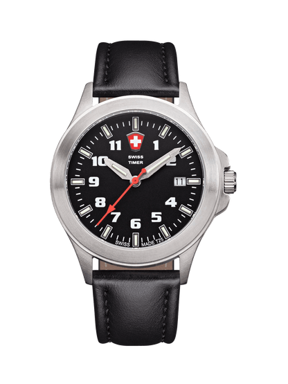 SWISS TIMER Classic H3 Uhr mit Lederband