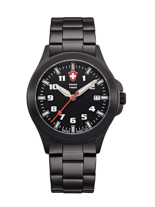 SWISS TIMER Classic H3 Uhr mit Edelstahlband