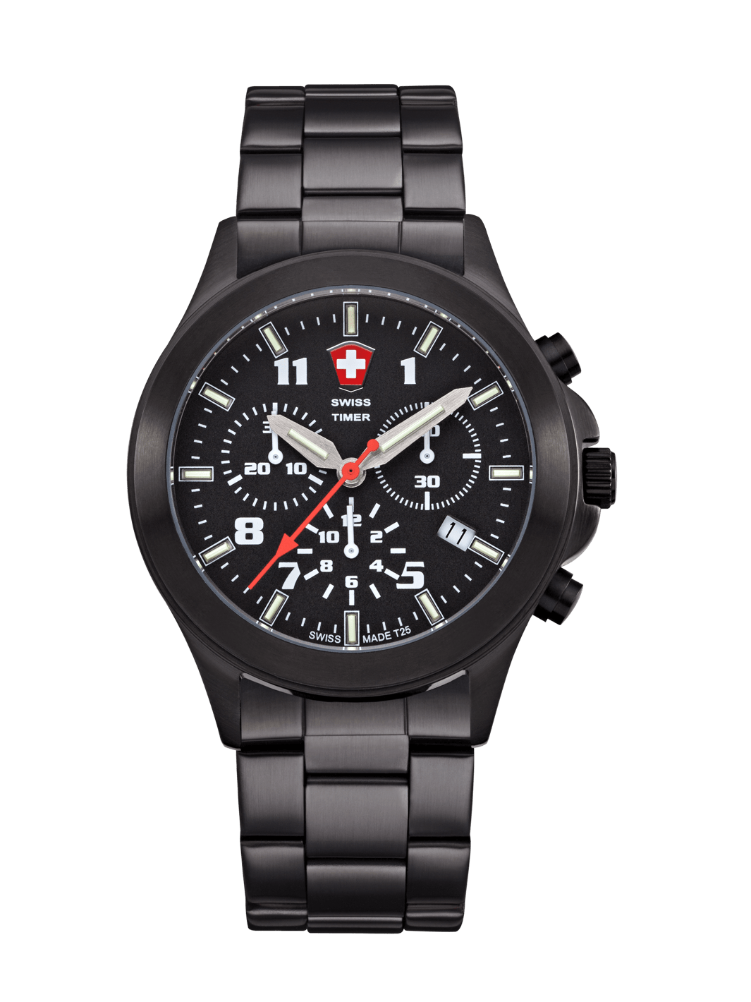 SWISS TIMER Classic H3 Uhr Chronograph mit Edelstahlband