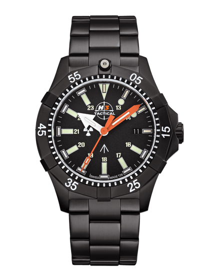 H3TACTICAL Commander Diver H3 Uhr mit Edelstahlband