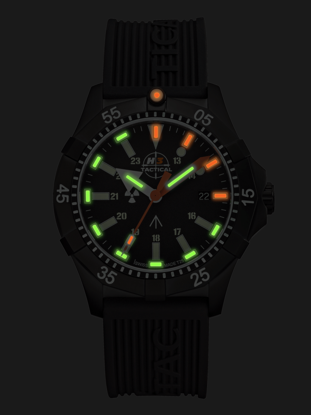H3TACTICAL Commander Diver H3 Uhr mit Silikonband