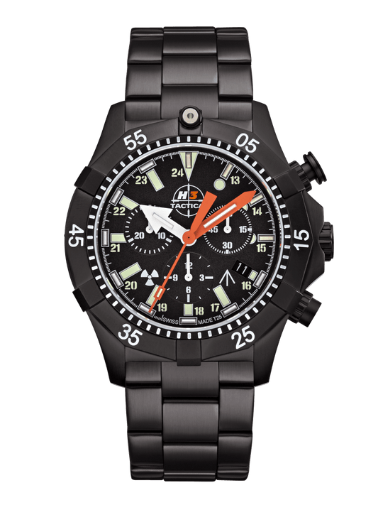 H3TACTICAL Commander Diver Chronograph H3 Uhr mit Edelstahlband