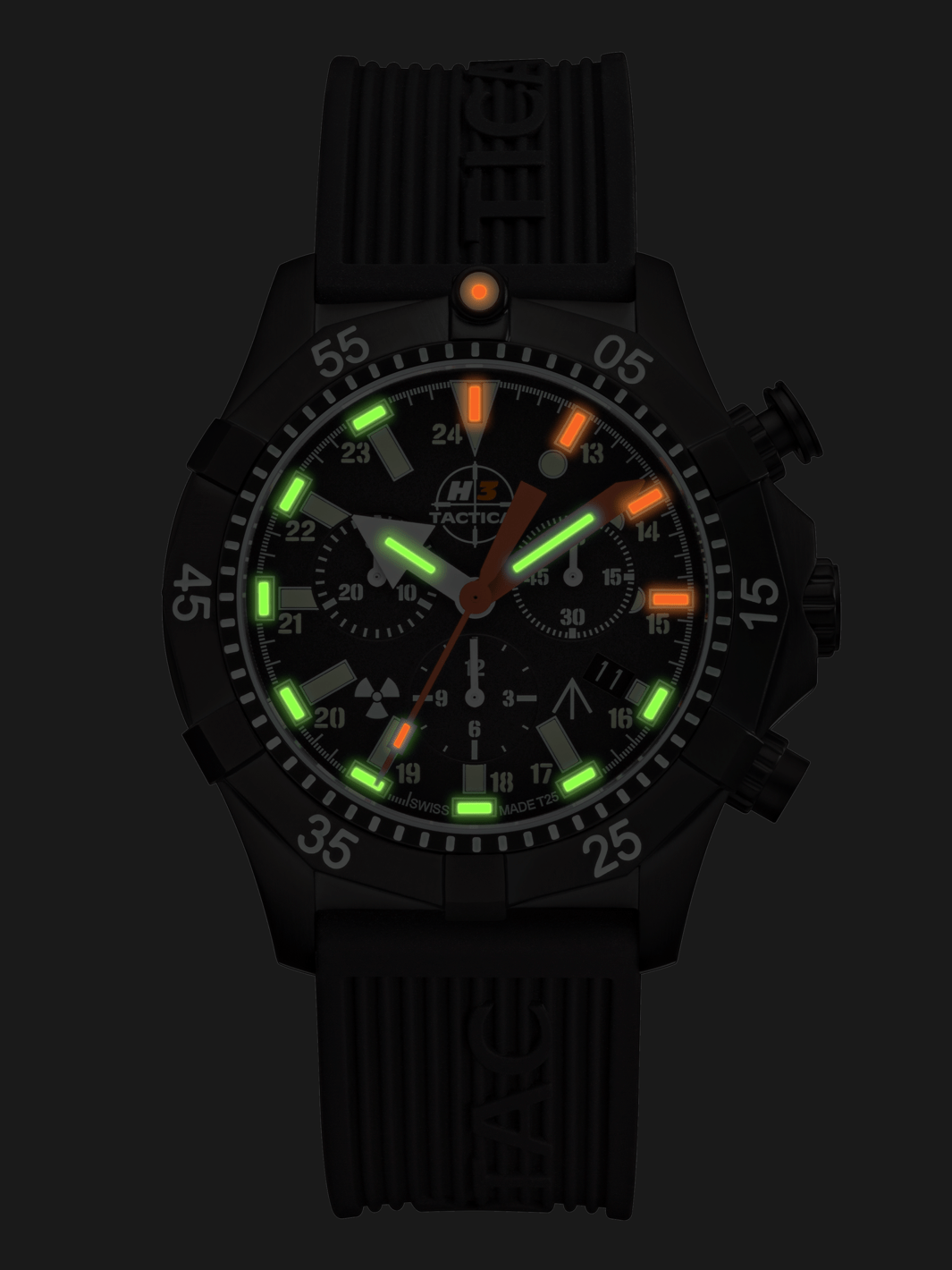 H3TACTICAL Commander Diver Chronograph H3 Uhr mit Silikonband