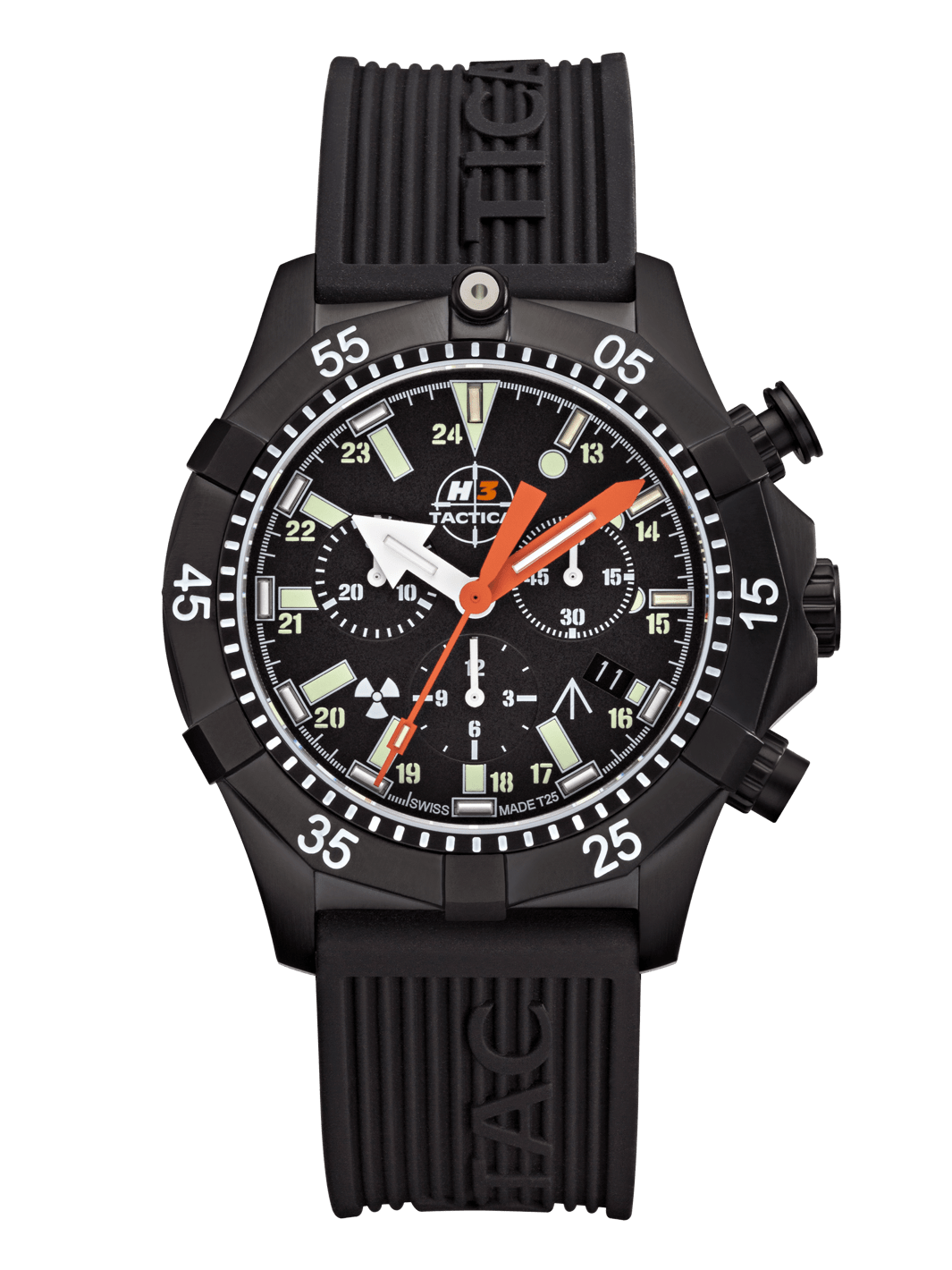 H3TACTICAL Commander Diver Chronograph H3 Uhr mit Silikonband