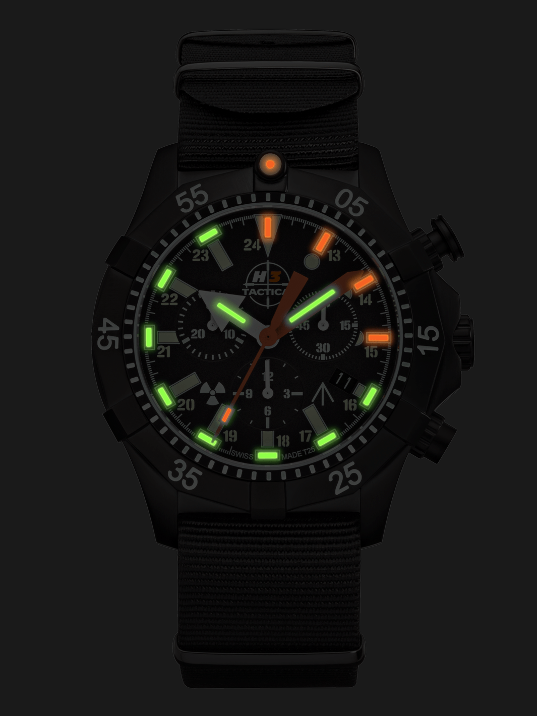 H3TACTICAL Commander Diver Chronograph H3 Uhr mit Natoband