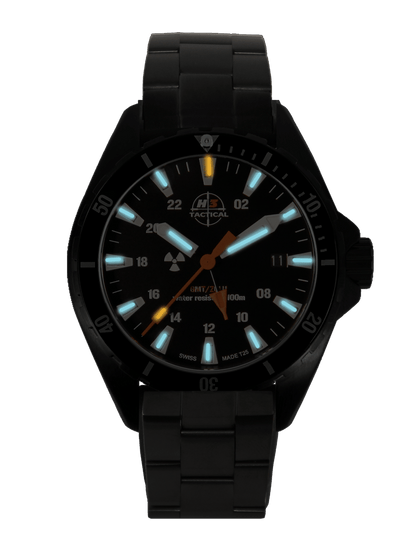 H3TACTICAL Trooper Diver GMT H3 Uhr mit Edelstahlband