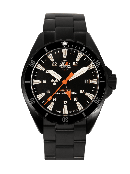 H3TACTICAL Trooper Diver GMT H3 Uhr mit Edelstahlband