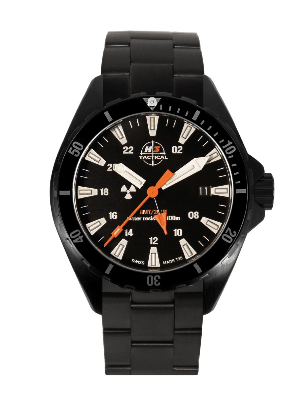 H3TACTICAL Trooper Diver GMT H3 Uhr mit Edelstahlband