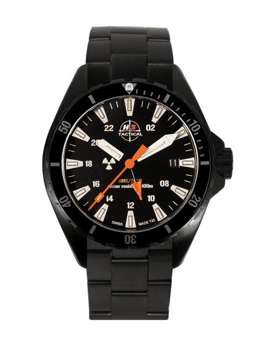 H3TACTICAL Trooper Diver GMT H3 Uhr mit Edelstahlband