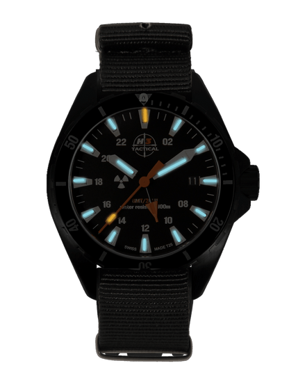 H3TACTICAL Trooper Diver GMT H3 Uhr mit Natoband