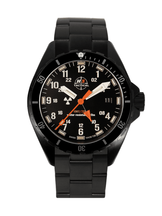 H3TACTICAL Trooper Diver GMT H3 Uhr mit Edelstahlband