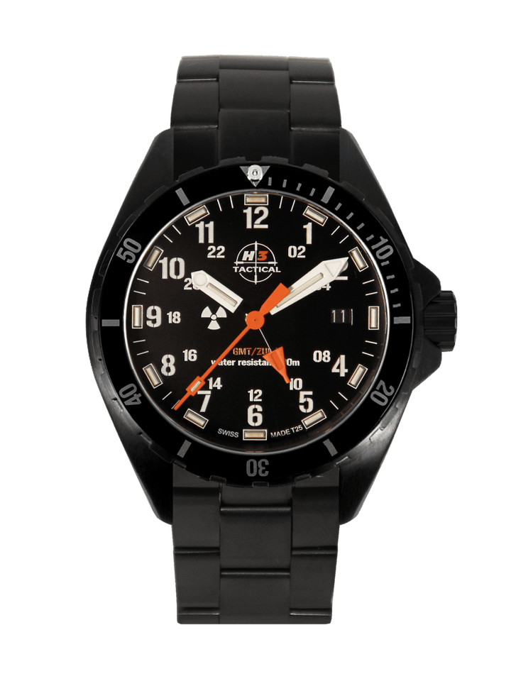 H3TACTICAL Trooper Diver GMT H3 Uhr mit Edelstahlband