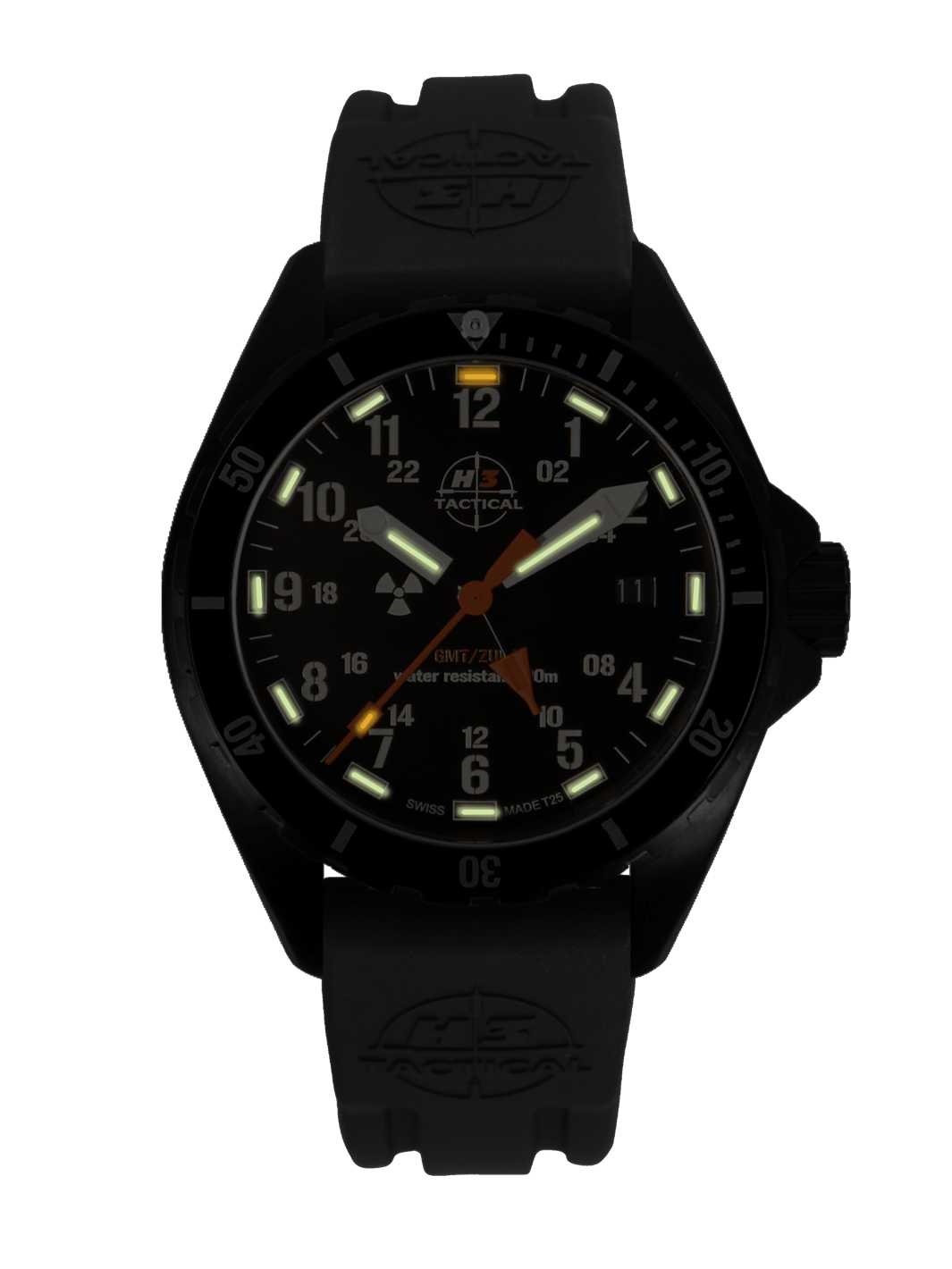 H3TACTICAL Trooper Diver GMT H3 Uhr mit Silikonband