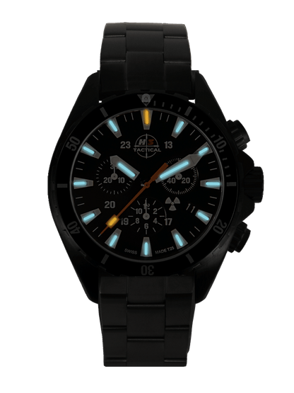 H3TACTICAL Trooper Diver Chronograph H3 Uhr mit Edelstahlband