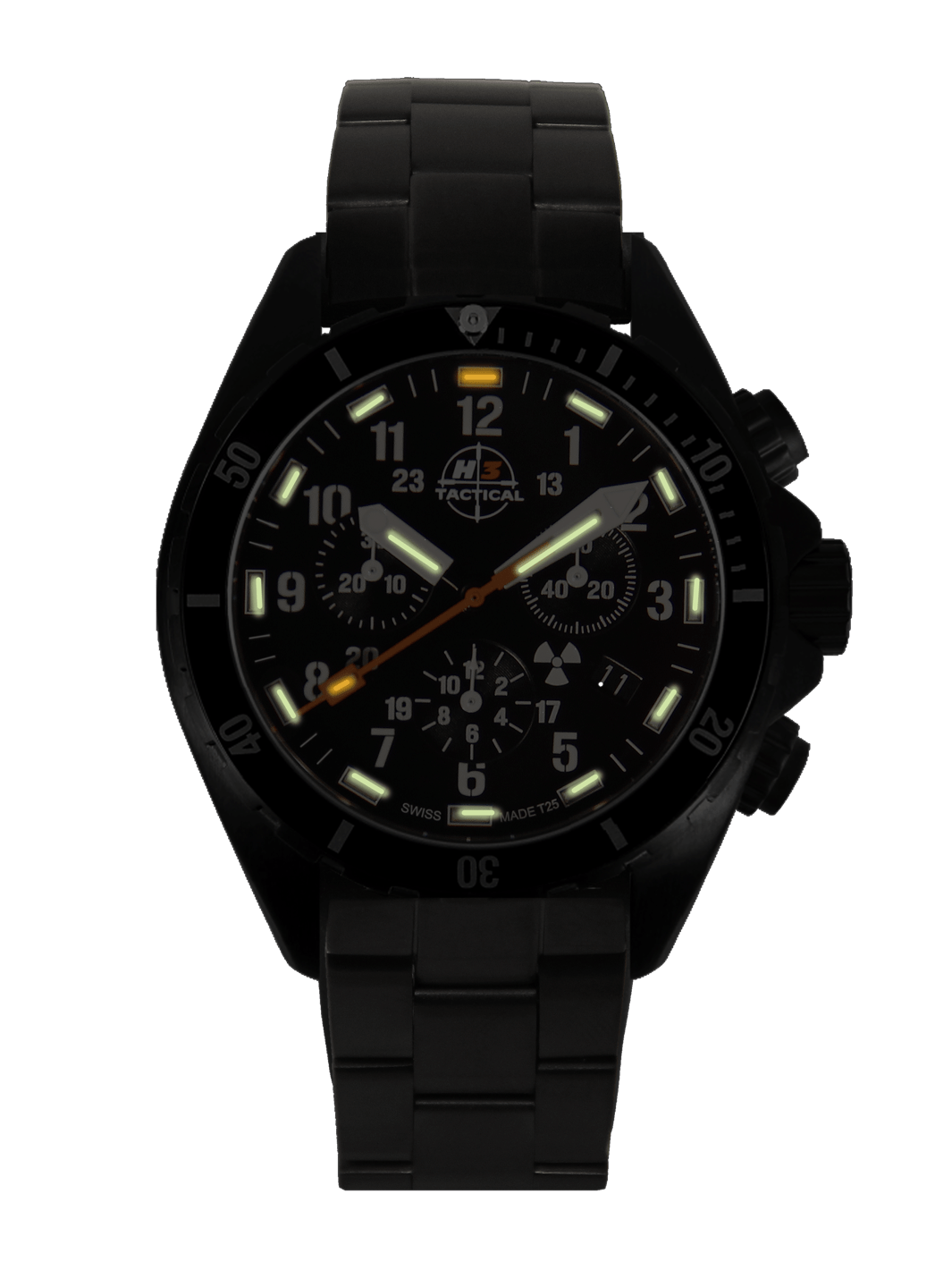 H3TACTICAL Trooper Diver Chronograph H3 Uhr mit Edelstahlband