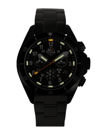 H3TACTICAL Trooper Diver Chronograph H3 Uhr mit Edelstahlband