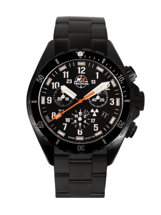 H3TACTICAL Trooper Diver Chronograph H3 Uhr mit Edelstahlband