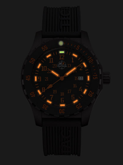 H3TACTICAL Trooper Carbon Orange H3 Uhr mit Silikonband