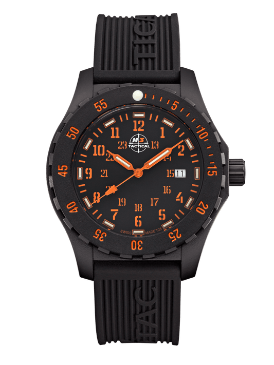 H3TACTICAL Trooper Carbon Orange H3 Uhr mit Silikonband