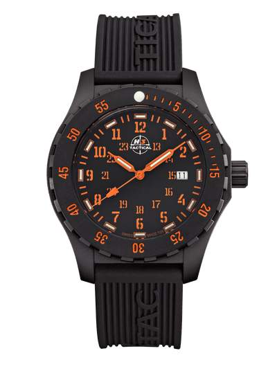H3TACTICAL Trooper Carbon Orange H3 Uhr mit Silikonband