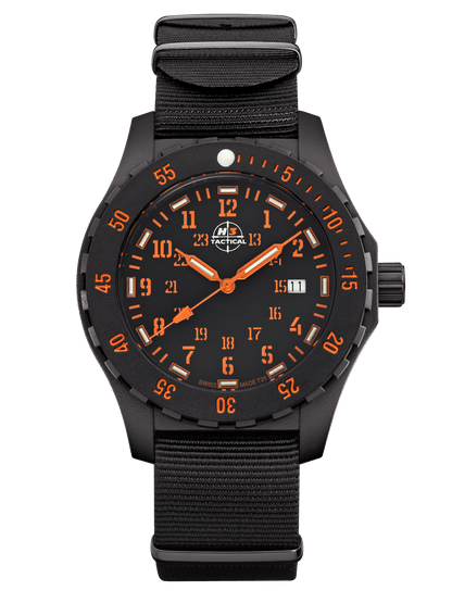 H3TACTICAL Trooper Carbon Orange H3 Uhr mit Natoband