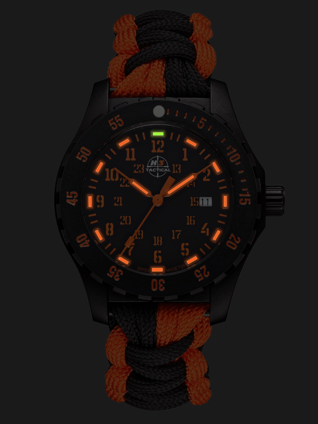 H3TACTICAL Trooper Carbon Orange H3 Uhr mit Paracordband