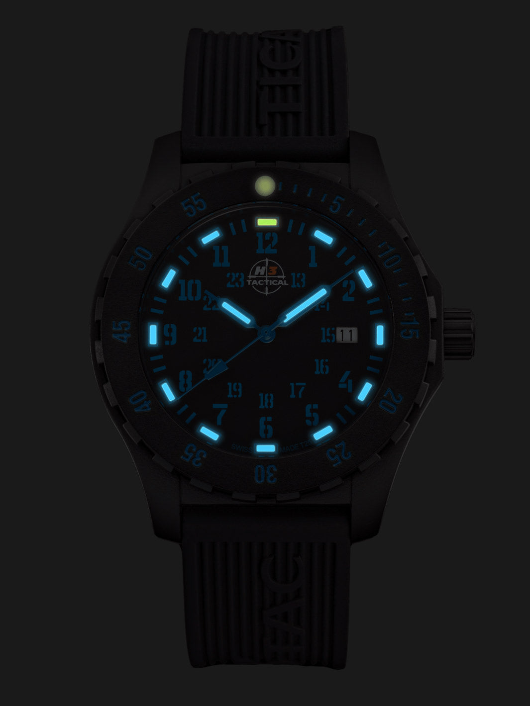 H3TACTICAL Trooper Carbon Blue H3 Uhr mit Silikonband