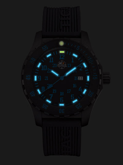 H3TACTICAL Trooper Carbon Blue H3 Uhr mit Silikonband