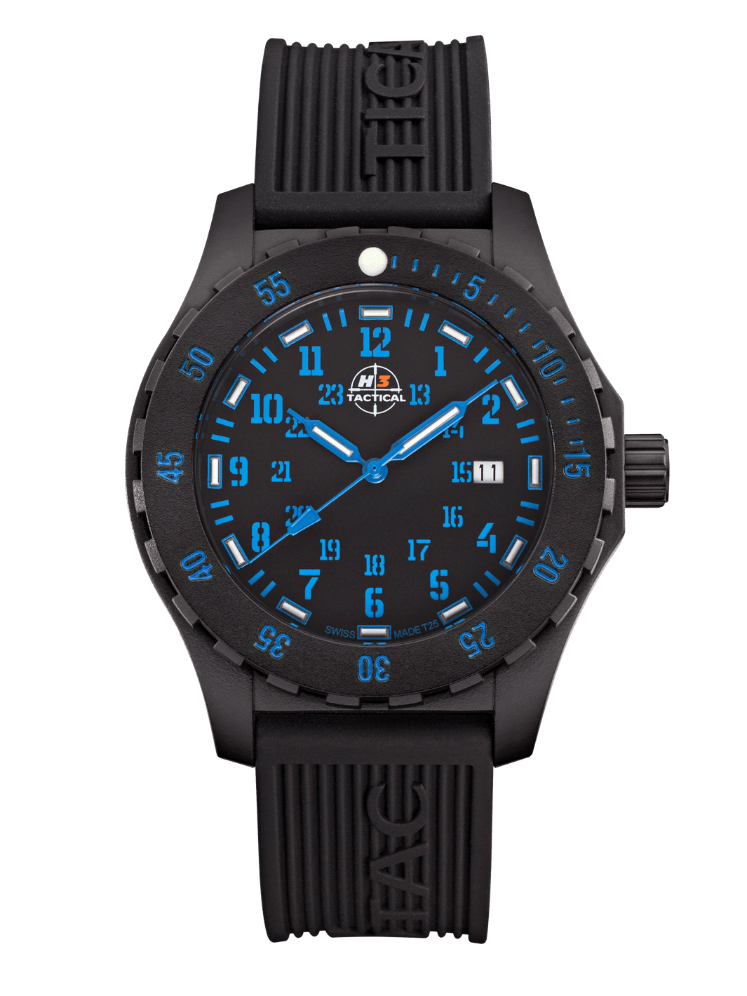 H3TACTICAL Trooper Carbon Blue H3 Uhr mit Silikonband