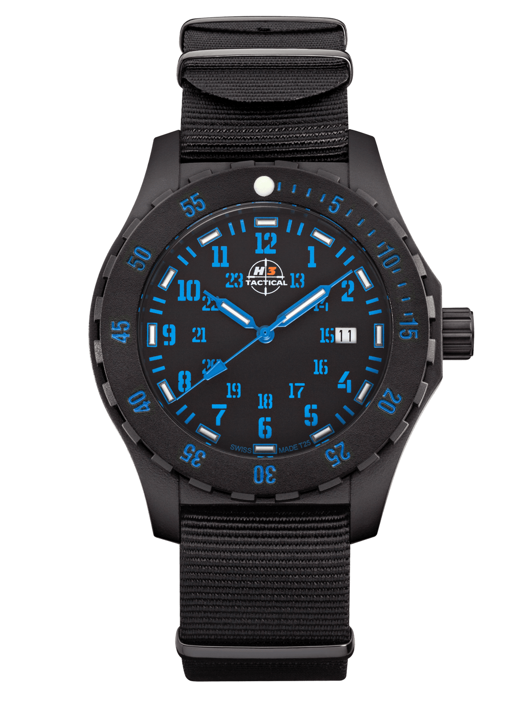 H3TACTICAL Trooper Carbon Blue H3 Uhr mit Natoband